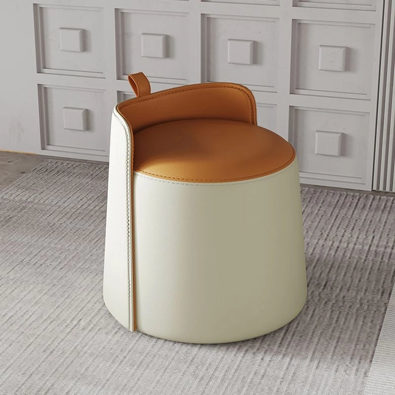 Conical pouffe design with pull-tab, ottoman stool, pouffe ottoman, faux leather finish