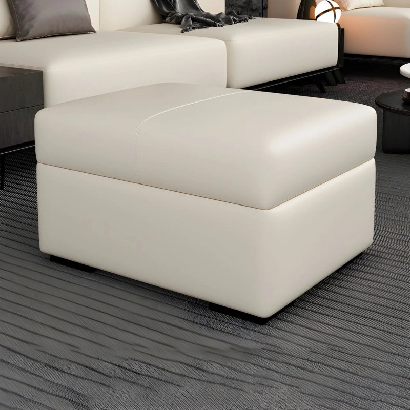 Rectangular ottoman design with footstools and ottomans, leather ottoman - Cream