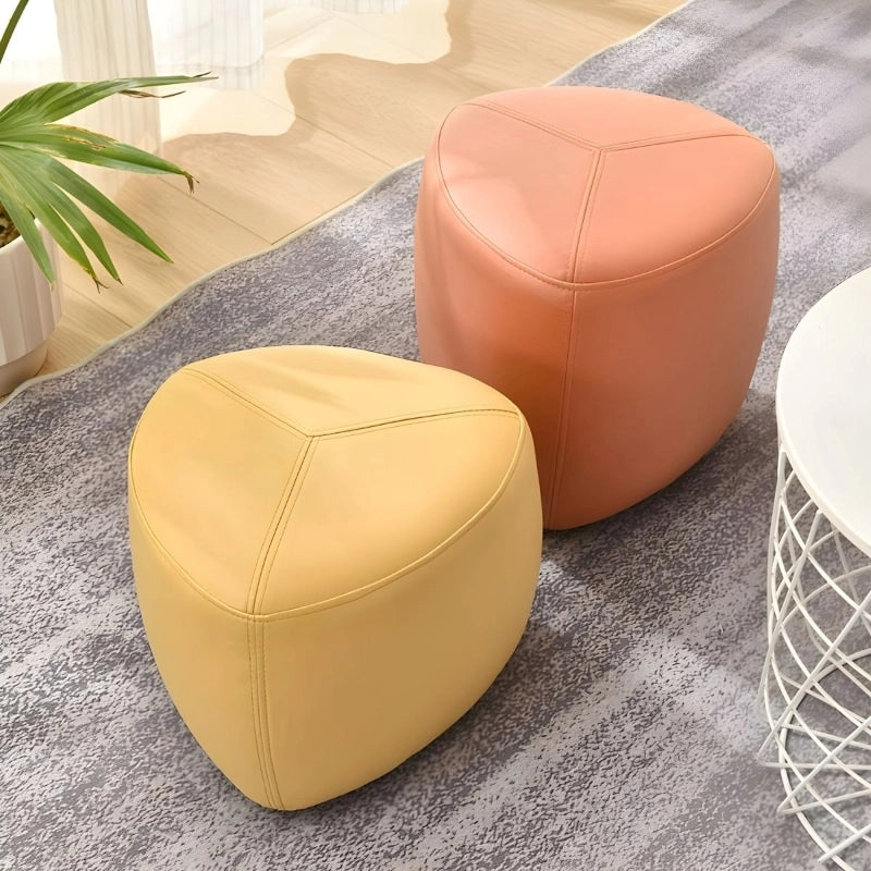 Triangle pastel pouffe ottoman design with footstool, ottoman