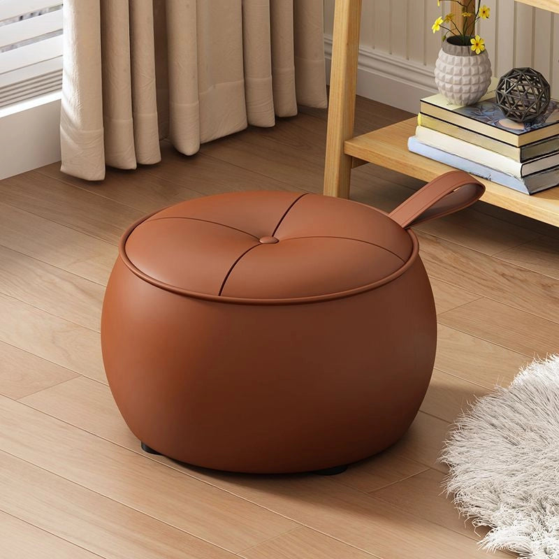 Brown pouffe ottoman shape, ottomans and benches, living room seating