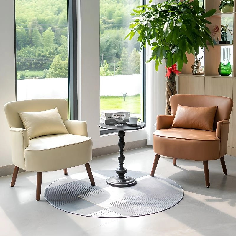 Falcon accent seating with lumbar pillow reading armchair leather chair