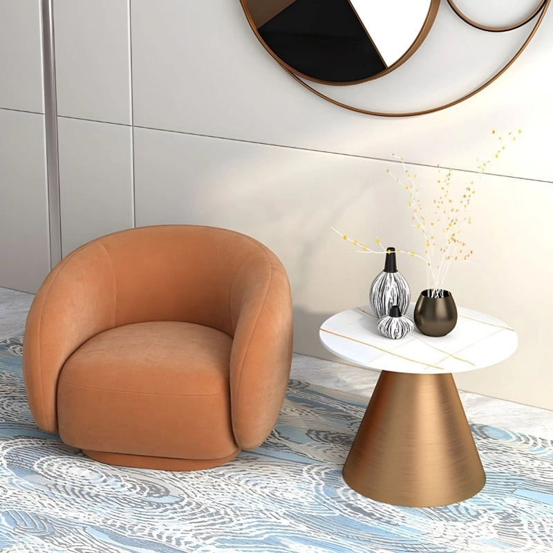 Swivel armchair in soft faux suede finish – lounge room chair, one seater sofa chair