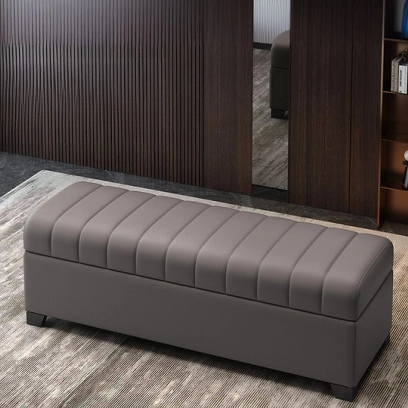 Backless sofa bench in faux leather, 2 seater bench design