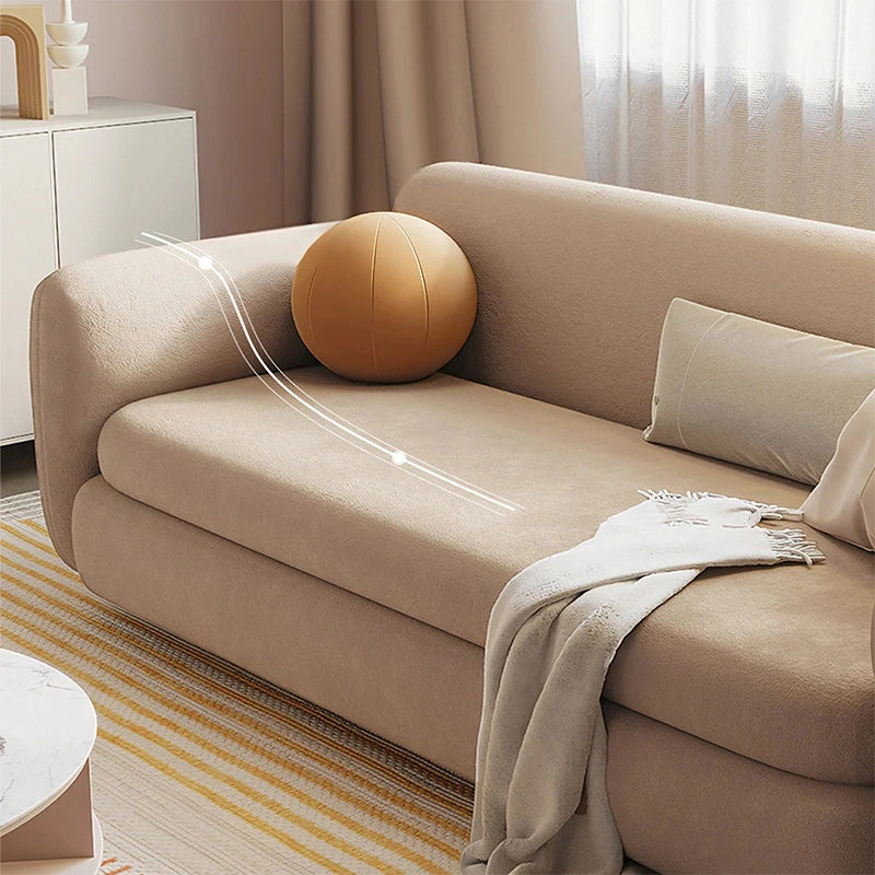 Folded modern sofa form — couch sleeper + sofa bed design + warm neutral velvet