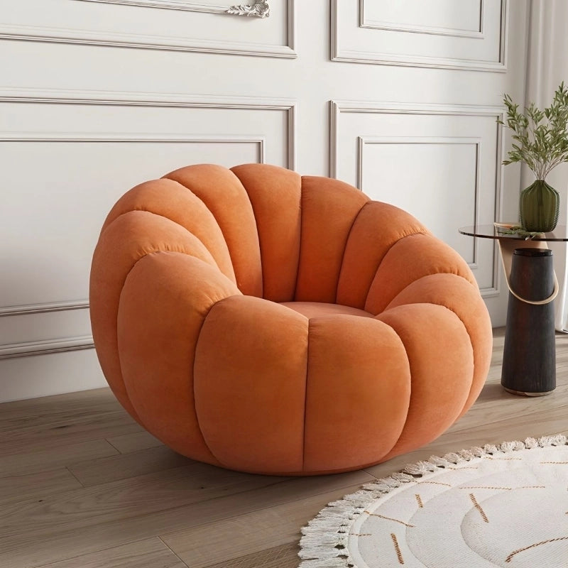 Barrel back in pastel finish, one seater sofa chair, individual living room chair