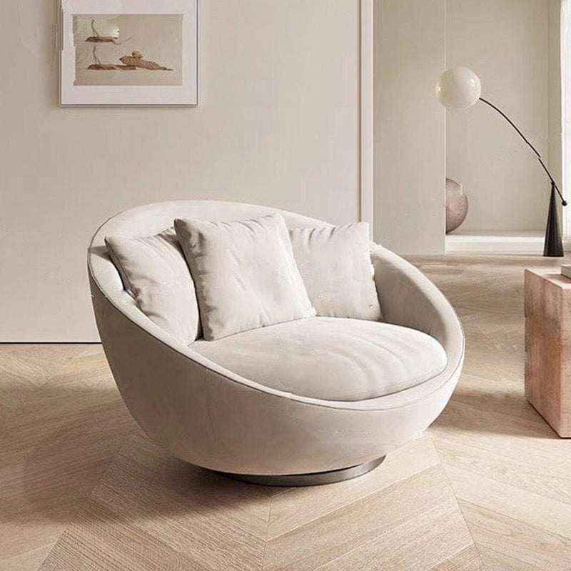 Swivel base bowl chair with rounded back + living room chair + sofa armchair