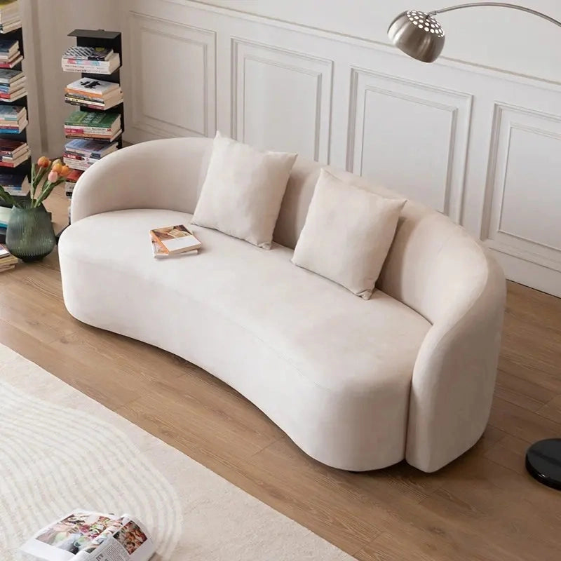 Beige modern couch with hidden legs, stylish sofa design set, cloth sofa
