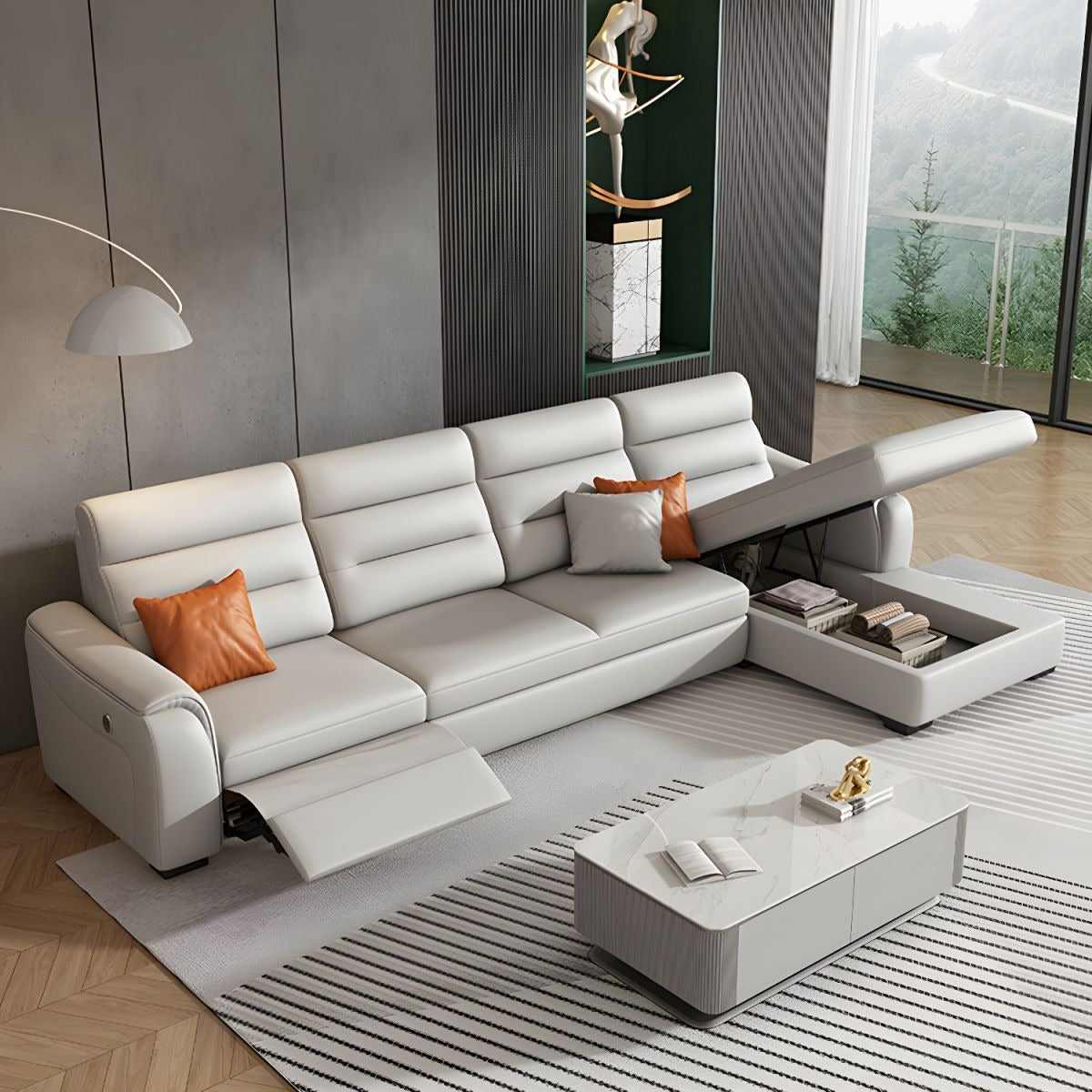 Modern sofa cum bed design with convertible sofa bed couch, tufted back leatherette