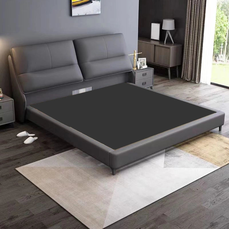 Quail bed for king size mattress with upholstered bed construction, master bedroom bed design appeal and a sleek low-profile platform frame