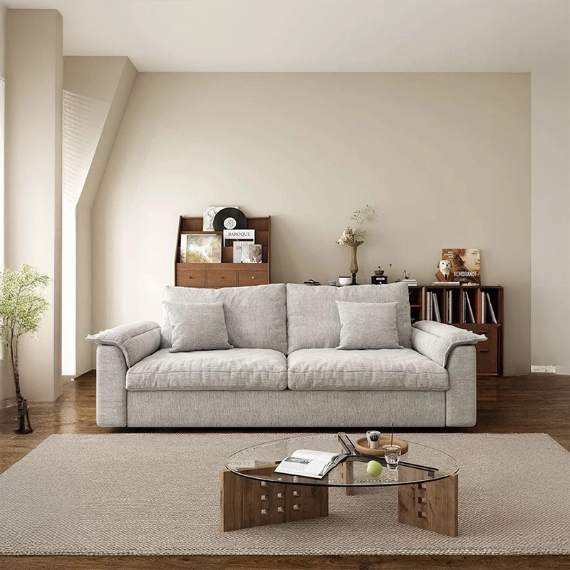 Rion sofa cumm bed with pull-out sleeper sofa function, sofa bed couch design, rectangular frame structure, metal support system and comfortable double bed conversion