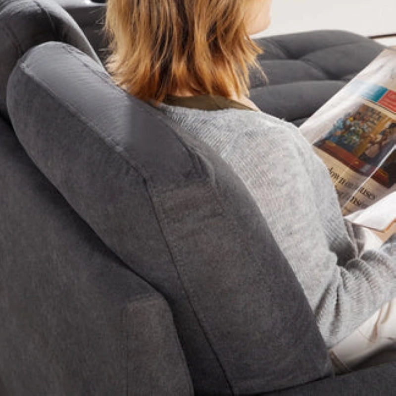 Detailed view of L shape sofa cum bed showcasing sofa cumm bed practicality, hidden storage chaise, durable construction and space-saving functionality
