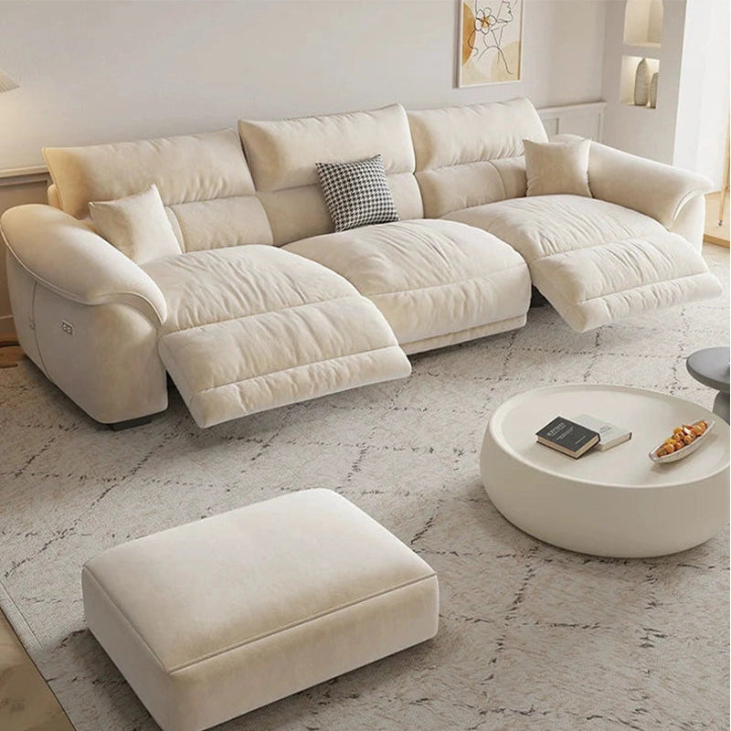 Right side view of Nestor Recliner Sofa with electric reclining seat, 5 seater sofa layout, L Shape Sofa Set design and contemporary modern sofa styling
