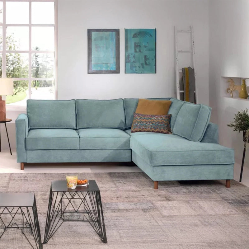 Right side profile view of Thalor sofa cumm bed featuring couch bed practicality, sleeper sofa comfort and contemporary low-profile design