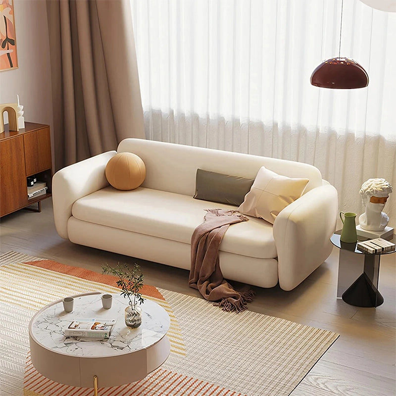 Bed conversion view of sofa cumm bed with pull out sofa bed mechanism, convertible settee functionality, full sleeping surface and supportive medium firm cushioning
