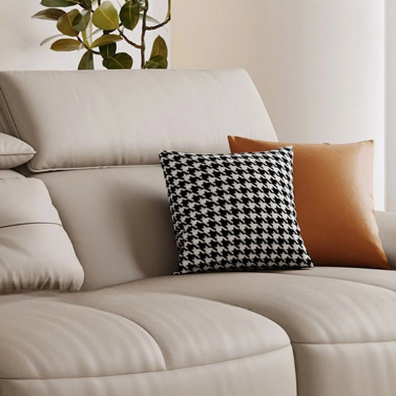 Thane Sofacumbed featuring adjustable headrests, straight-line silhouette, sleeper sofa functionality, beige leatherette finish and smooth sofa to bed conversion