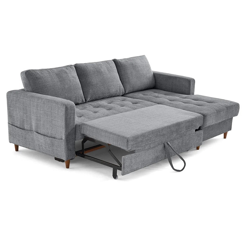Flare sofa cum bed fully extended into sleeping position featuring sofa bed comfort, couch bed practicality and pull out sofa bed conversion system