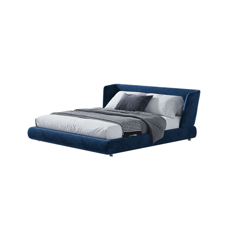 Luxury upholstered bed in a modern bedroom featuring king size bed dimensions, wingback headboard comfort and refined modern bed frame styling