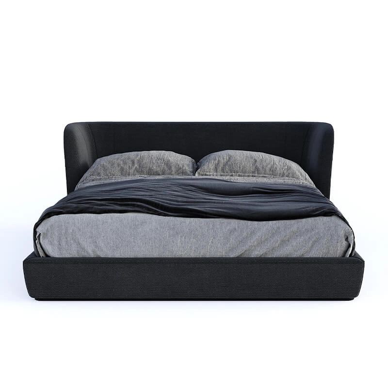 Luxury upholstered bed in a contemporary bedroom setting featuring king size upholstered bed comfort, elegant wingback styling and modern bed frame detailing