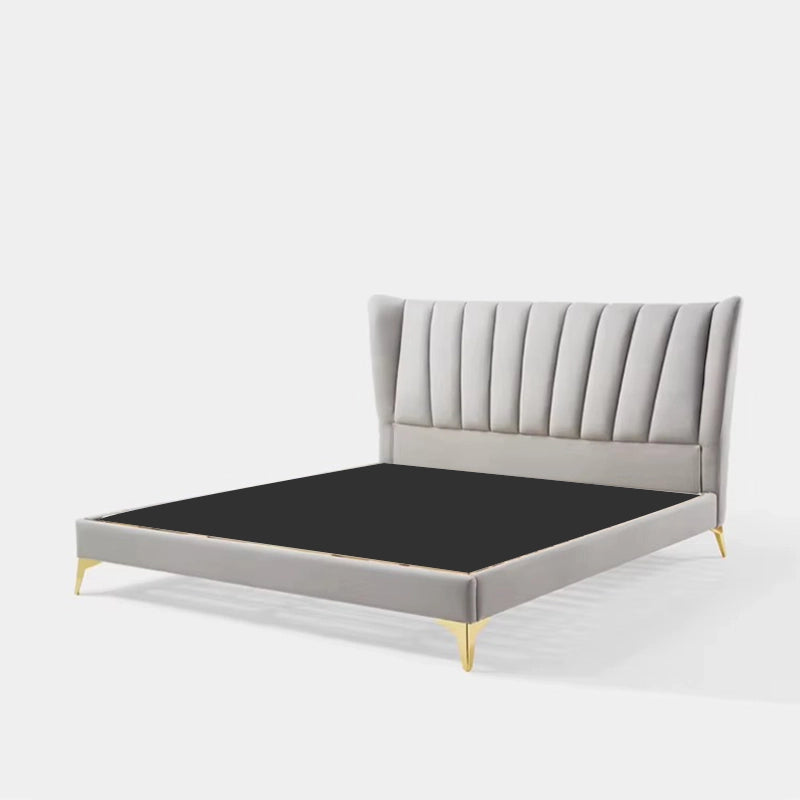 Hero view of Dawn upholstered bed combining queen size upholstered bed comfort, luxury bedroom appeal, velvet upholstery and modern bed frame elegance
