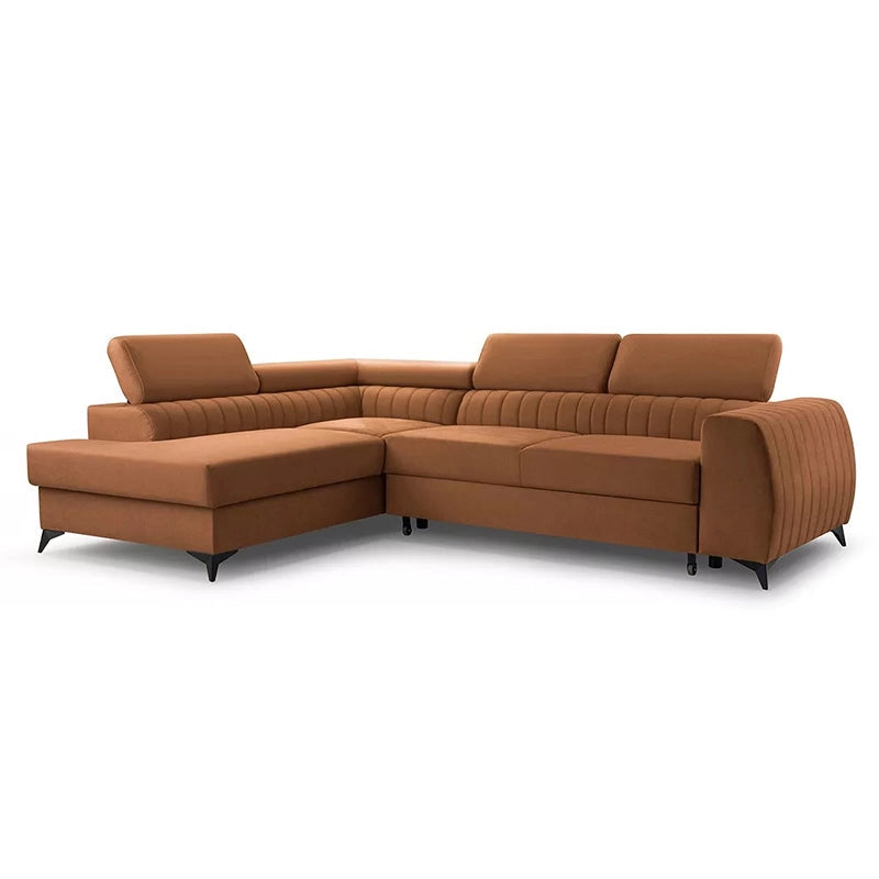 Modern living room view of Meadow L shape sofa cum bed with sofa cumm bed comfort and contemporary couch bed design