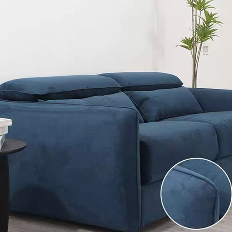 Close-up detail of Rhea sofacumbed with sofa cumm bed functionality, couch bed versatility, adjustable headrests and plush velvet upholstery