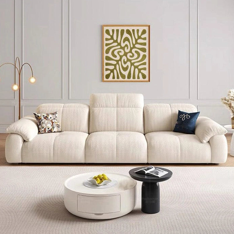 Detailed view of Sahara electric sofa bed with sofa cumm bed functionality, sofa bed comfort, segmented channel tufted backrest and ergonomic support