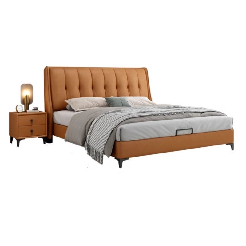Bed cot with storage featuring king size upholstered bed comfort, hydraulic lift storage and practical hidden storage compartments