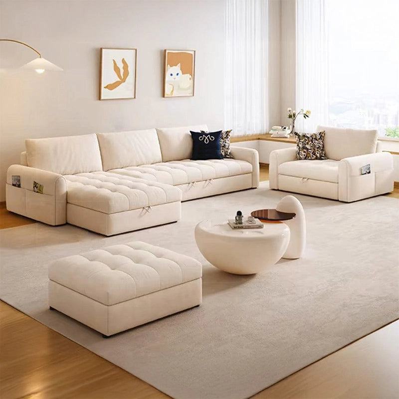Modern apartment living room featuring Vesper storage sofa cum bed with sofacumbed functionality, chaise storage and urban space-saving appeal