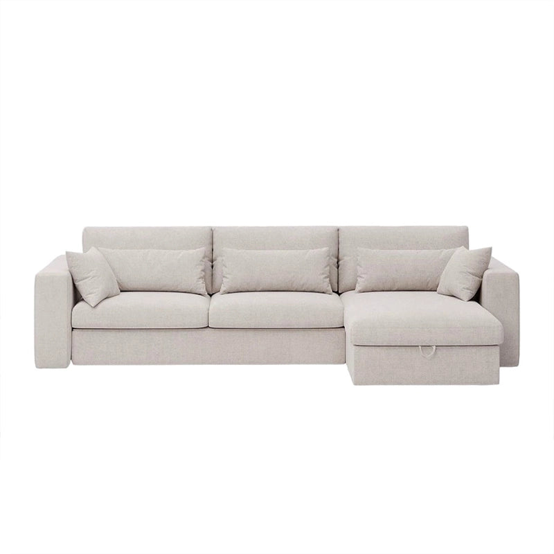 Corner view of Terenza pull out sofa bed with storage sofa cum bed features, convertible couch bed convenience and ergonomic seating comfort