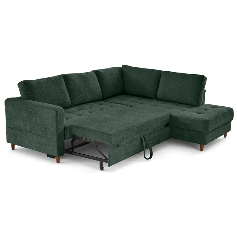 Feature view of Flare sofa cumm bed with storage sofa cum bed compartment, pull out sofa bed functionality and space-saving design