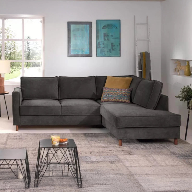 Modern apartment living room featuring Thalor sofa cumm bed with sleeper sofa comfort, couch bed versatility and elegant velvet finish