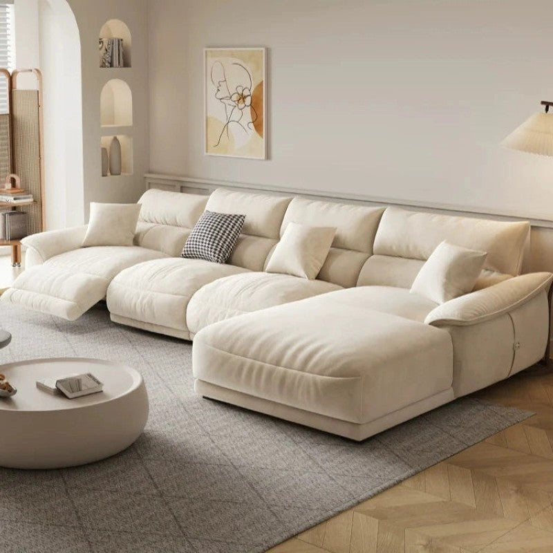 Hero view of Nestor Recliner Sofa featuring electric reclining seats, L Shape Sofa Set design, corner sofa layout, 5 seater sofa capacity, luxury lounge comfort and modern living room styling