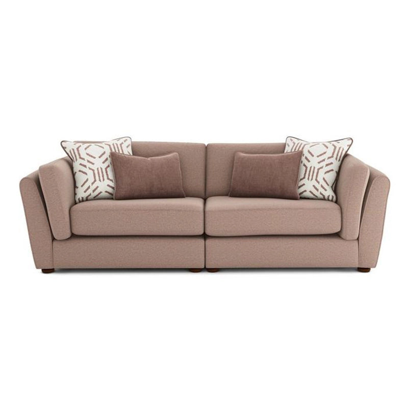 This settee fits modern interiors seamlessly, with options like lounger sofa setups and stylish fabric finishes