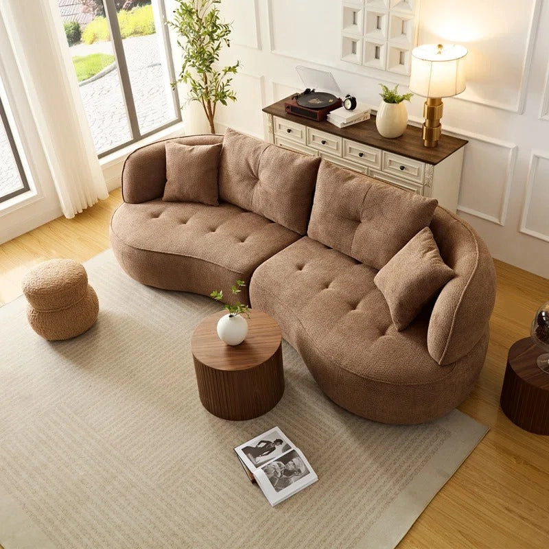 Selestial luxury sofa set styled in a contemporary interior featuring curved sofa elegance, set of sofa versatility and premium living room sofa comfort