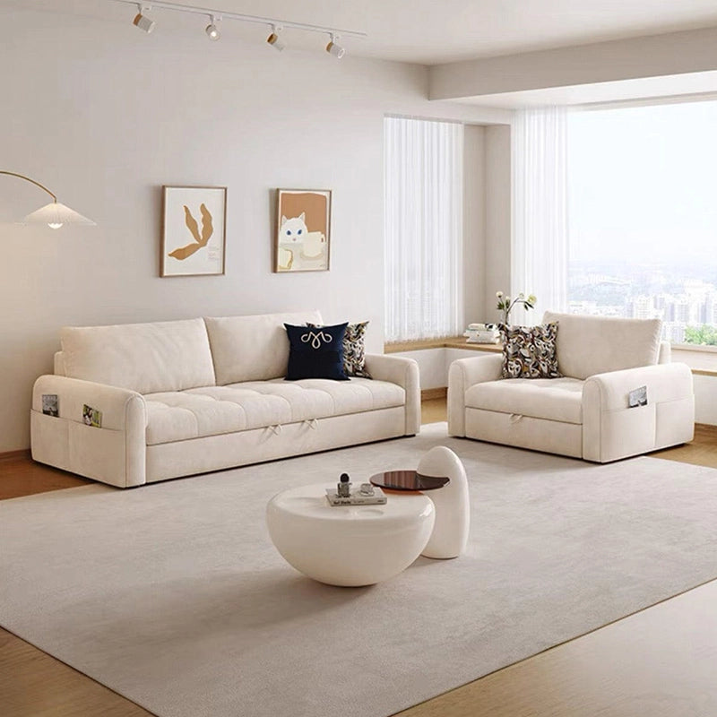 Open storage compartment view of Vesper sofa cum bed highlighting sofa bed couch functionality, hidden chaise storage and practical everyday utility