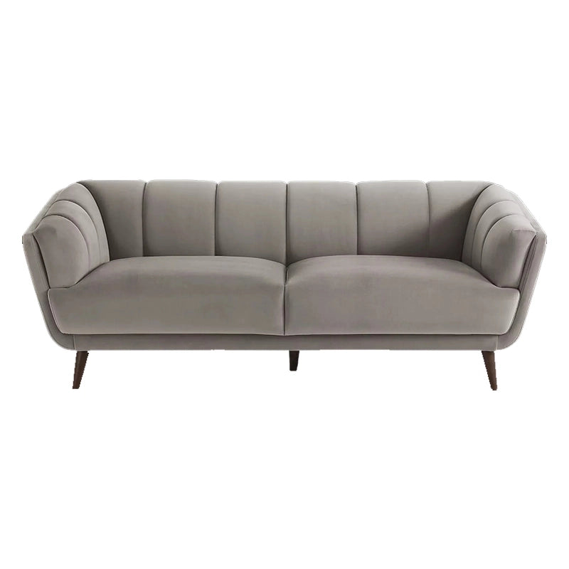 Living room pic of compact 2 seater couch, sofa design set, buy sofa online, walnut finish, grey