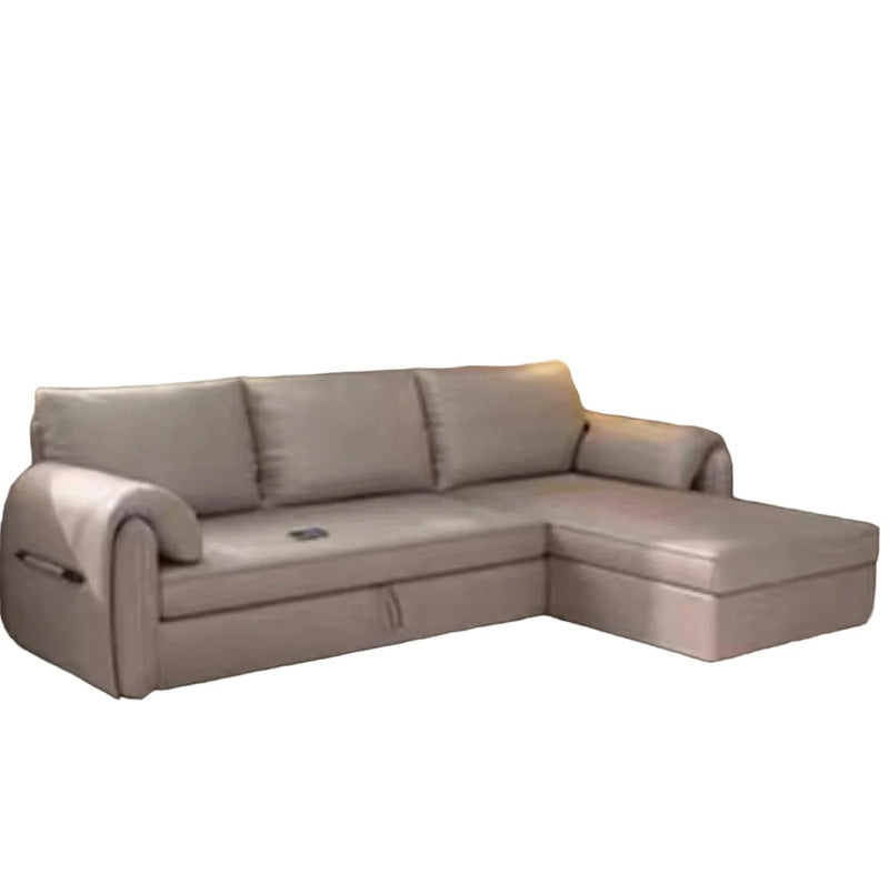 Side profile view of Merinor sofa cum bed featuring storage sofa cum bed design, sofa bed practicality and contemporary styling