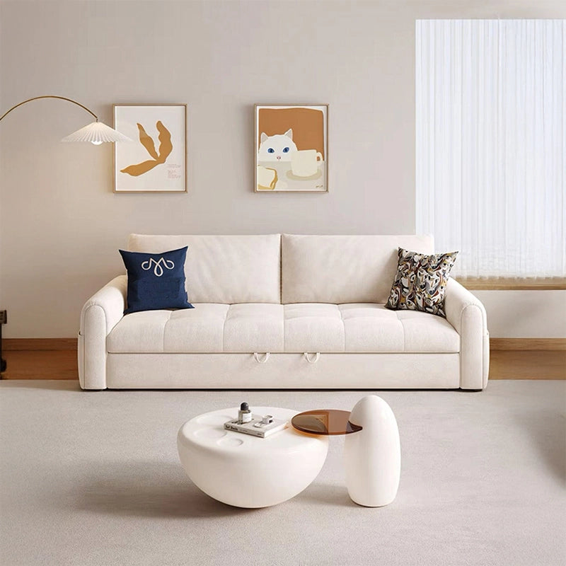 Front perspective view of Vesper sofacum bed featuring L shape sofa cum bed layout, plush seating comfort and contemporary interior styling