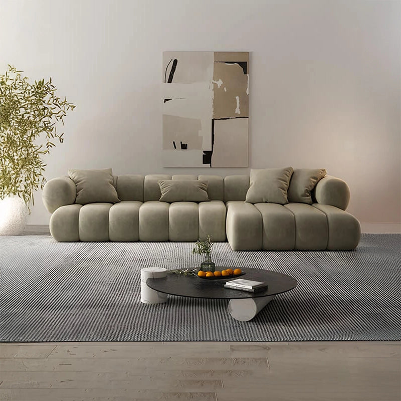 The modular form supports 1 to 5-seater configurations, including a 2+lounger layout that forms a comfortable corner sofa