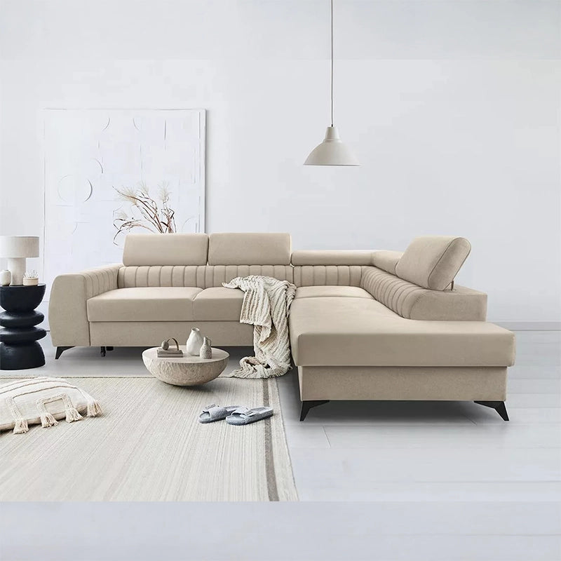 Side profile view of Meadow sofa cum bed with pull out sofa bed mechanism and sofa cumm bed versatility