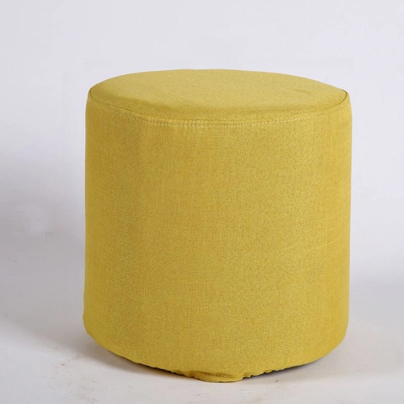 Yellow pouffe chair ottoman showing pouf ottoman and footrest in Nova fabric