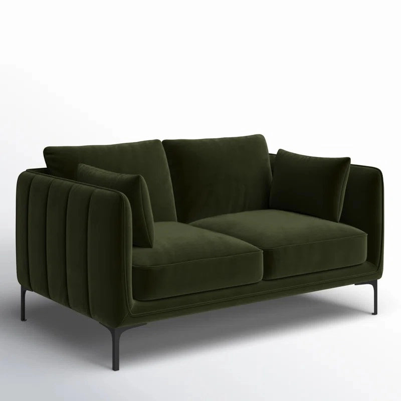 Available in rich colours like red, navy, charcoal, olive, and tan, this modern lounge sofa suits any palette