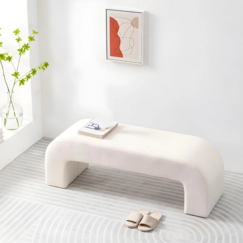 Sculptural pastel upholstered bench image with ottoman bench and 2 seater bench style