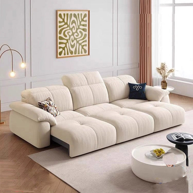 Creamy beige reclining sofa bed design with sofa cum bed and convertible sofa bed keywords