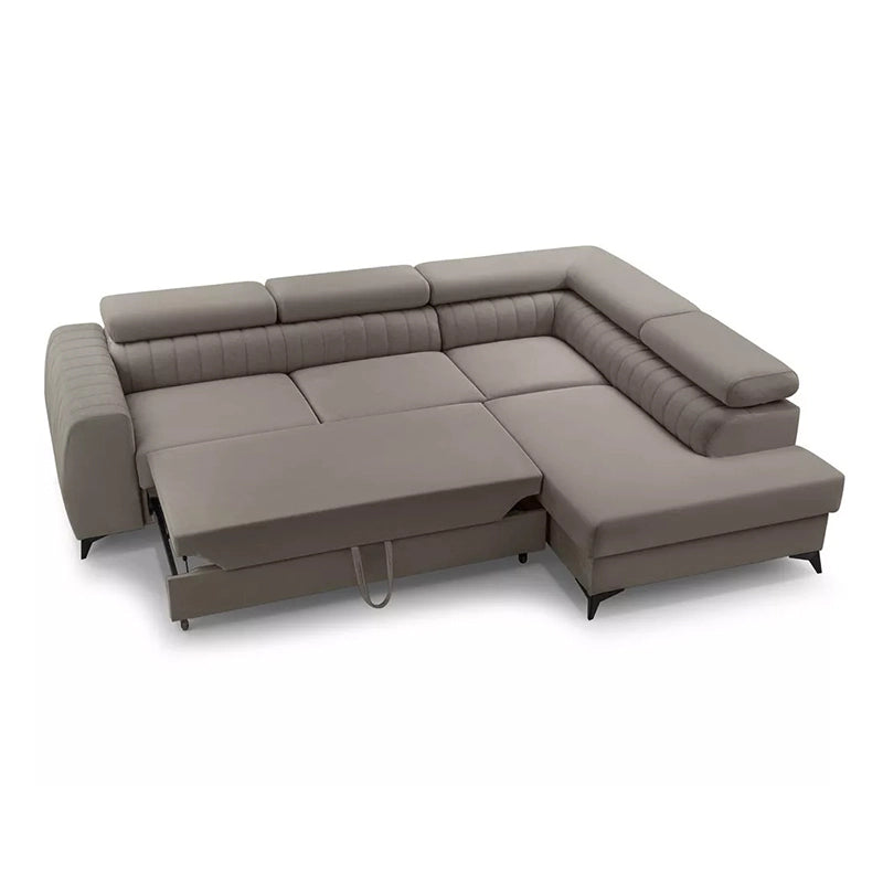 Front view of Meadow convertible couch bed with sofa cum bed design and adjustable headrest comfort