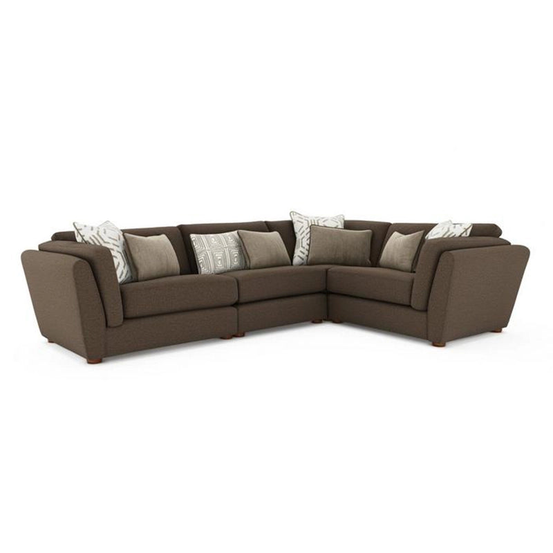 Mocha brown modern couch with low legs – contemporary sofa design + corner sofa set - 2+corner+1