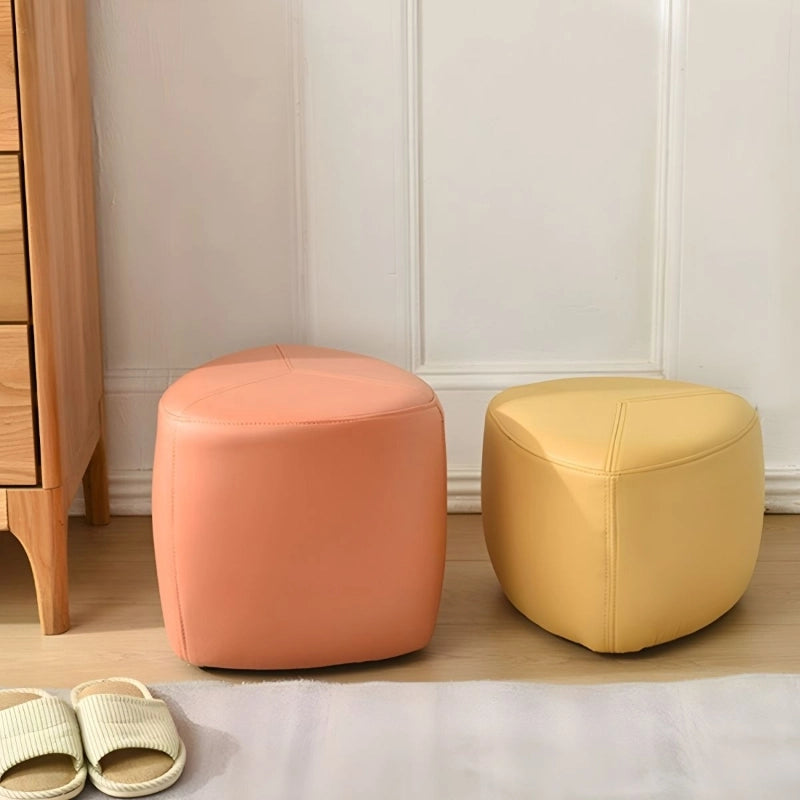 Side view of pouf ottoman with visible stitching – pouffe ottoman, footrest 