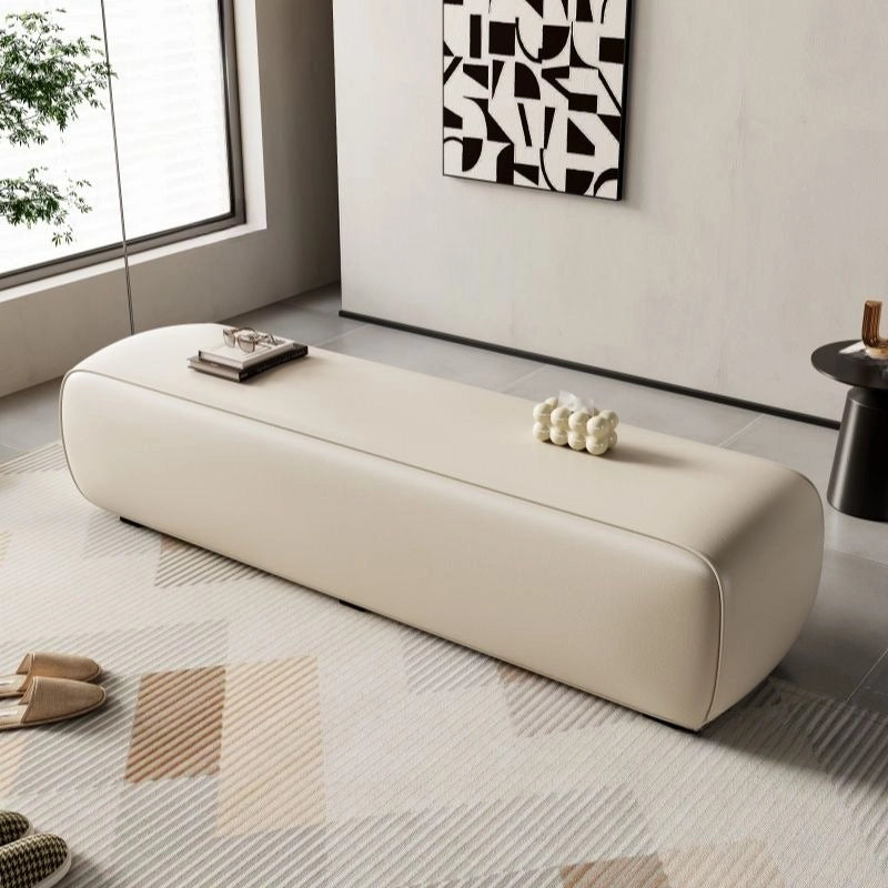  Floating-look designer bench pic styled as couch bench with smooth faux leather finish