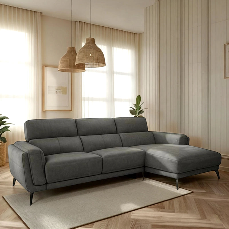 Horizontal tufting beige fabric settee with living room sofa set and stylish sofa design