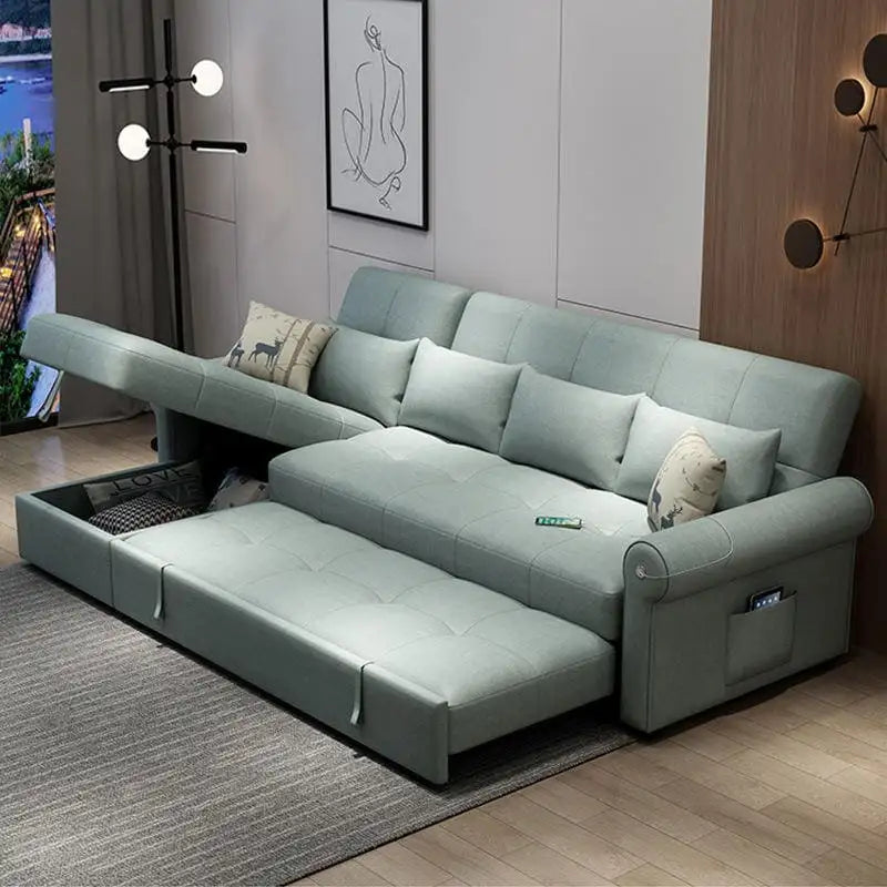 The Katona Sofacumbed from Kate & Mark combines refined L-shape styling with practical sofa cumm bed functionality, making it ideal for compact Indian homes, apartments and guest rooms.
